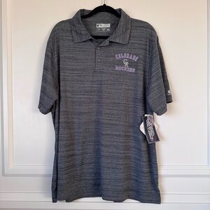 NWT Men's Colorado Rockies MLB Gray Polo Shirt Purple Logo Size 2XL Baseball